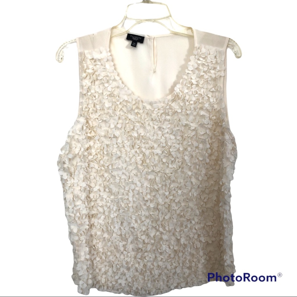 Talbots 14P Texturized Silk Sleeveless Top